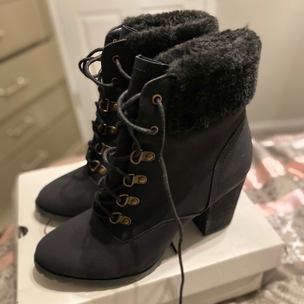 Brand New Black Boots w/Heels